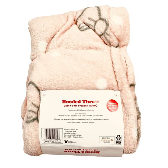 Disney Lightweight Pale Pink/Gray Hooded Throw/Coverup - NWT - Picture 2 of 6